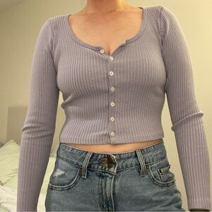 Brandy Melville Lilac Ribbed Crop Top